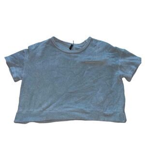 NEW Vimmia Cropped Terry Cloth Tee Light Blue
